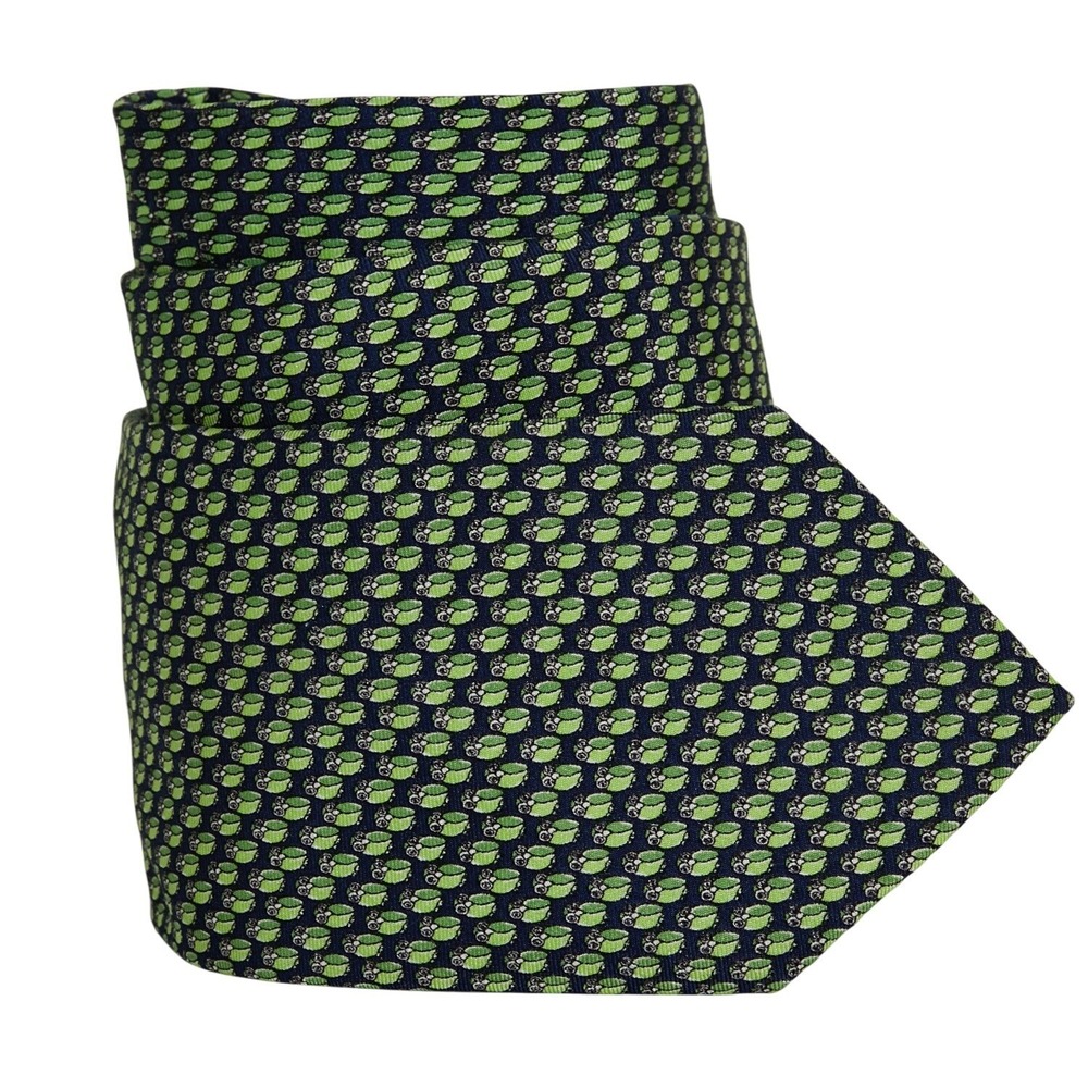 JOS A BANK EXECUTIVE COLLECTION Mens Navy Green Owl Print 100% Silk Tie